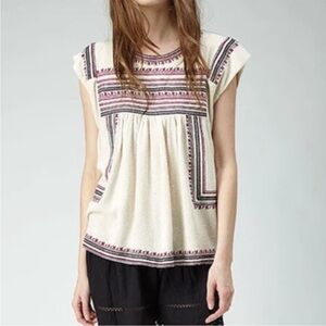 Isabel Marant Étoile Dumas Embroidered Silk Top 38